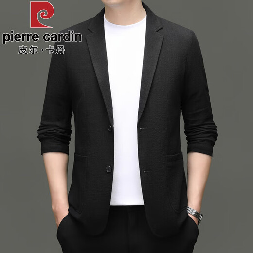 皮尔卡丹西装外套中年男士2025年春秋季新款西服商务上衣休闲西服夹克男 米白色 4XL 195