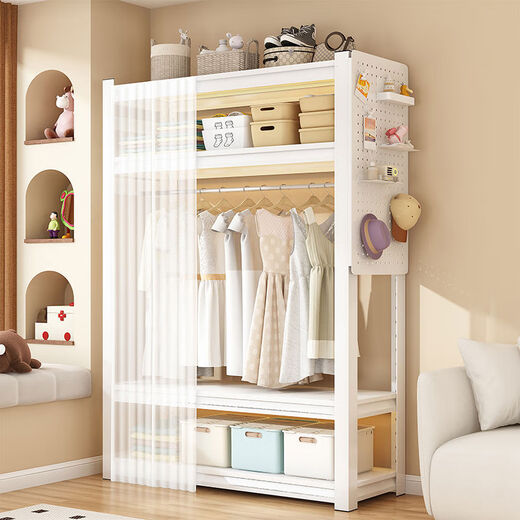 Cat Open Hanger Bedroom Storage Cabinet Simple Assembly Floor-standing Storage Rack Coat Rack Rental Goods 3198cm*1*1 Side 191 High Hole Board Length 120 Width 40cm