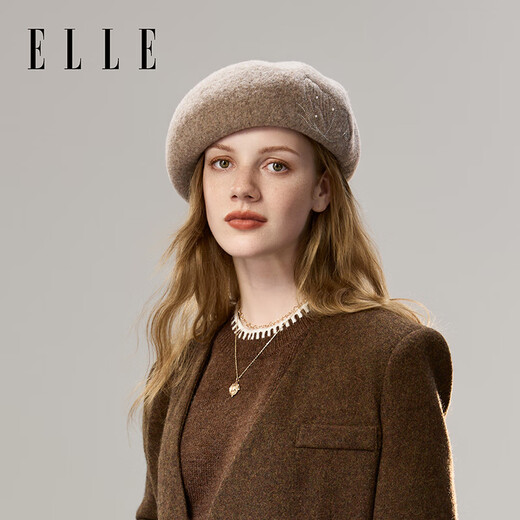 ELLE beret women's autumn and winter elegant octagonal hat retro versatile painter's hat fashionable beret hat one size fits all classic black