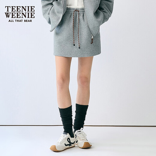 Teenie Weenie小熊女装卫裤2025年秋季新款简约气质舒适松紧腰短裤 深灰色 S