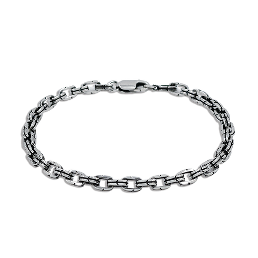 Zhaoliang Double Ring Platinum Bracelet Men's PT950 Platinum Solid Bracelet Fashion Trendy Versatile Birthday Gift for Boyfriend 22.75g Length 20cm Width 6mm
