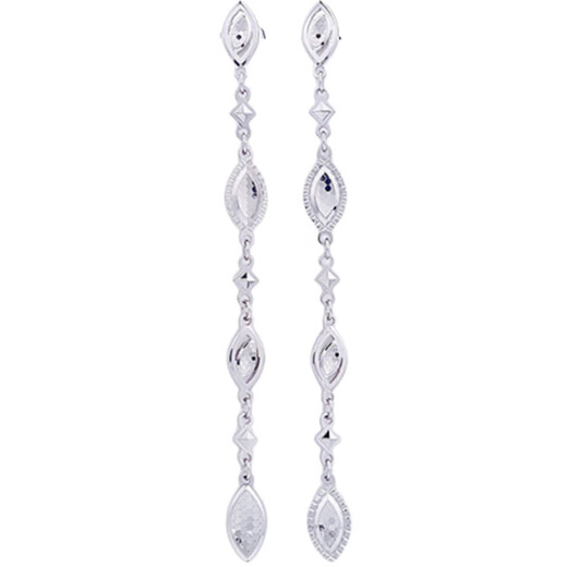 Lao Fengxiang platinum earrings fish scale wheat ears tassel earrings as a gift for your girlfriend as a gift platinum jewelry platinum about 6.04g
