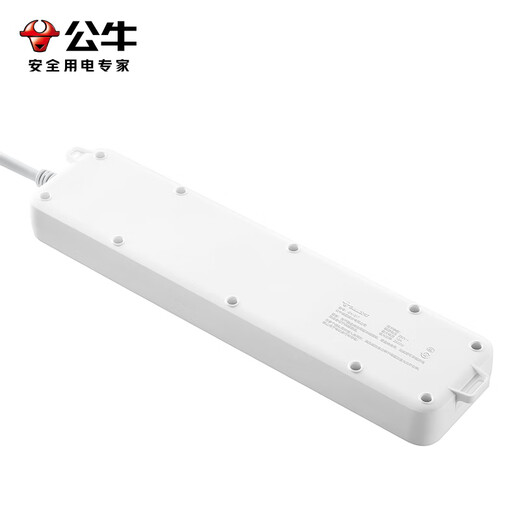 BULL sub-control socket, blue and white classic power strip, new national standard over-power protection, power strip with protection door, power strip, power strip, power strip, six-position sub-control 1.8 meters | over-power protection GN-317