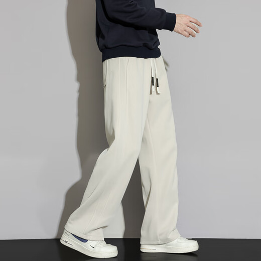 MONPOC scimitar casual pants men's spring and autumn Hong Kong style trendy loose sportswear straight pants MOX23 khaki 2XL