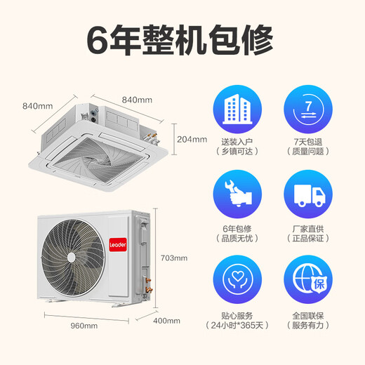Produced by Tongshuai Haier, central air-conditioning 5-horsepower ceiling unit, second-level energy efficiency KFRd-120QW/5YTD82T Beijing Parts