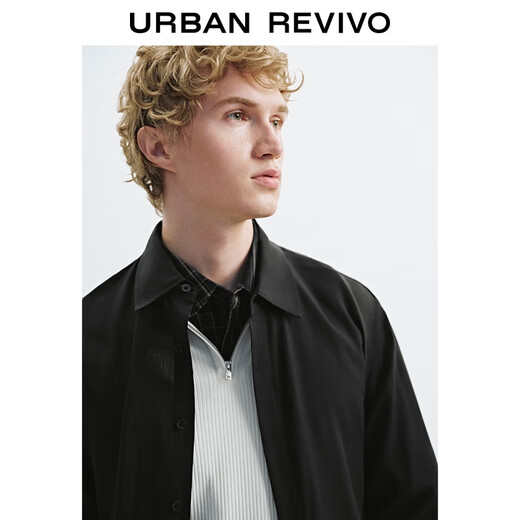 UR2026 spring new men's clothing simple commuting temperament versatile long-sleeved cardigan shirt UMM250051 black XS