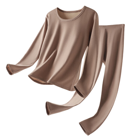 Langsha thermal underwear women's suit plus velvet thickening autumn and winter cashmere antistatic antibacterial large size anti-mite autumn clothes and trousers