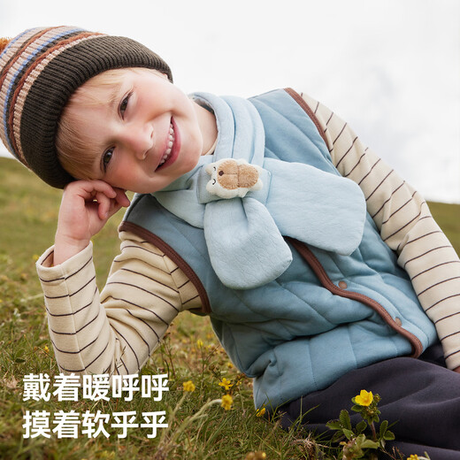 Betis children's scarf baby neck scarf 2025 new baby autumn and winter windproof and warm quilted scarf for boys and girls