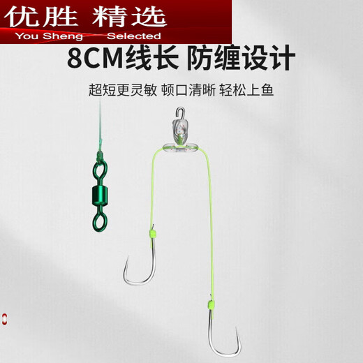 MPPMCK 8cm quick-hanging mud carp short sub-line double hook Meizhou fishing method Iseni New Kanto Izu fish hook strong horse hook 8 Iseni No. 3 barbed quick-hanging cm short 1 plate 6 pairs in total