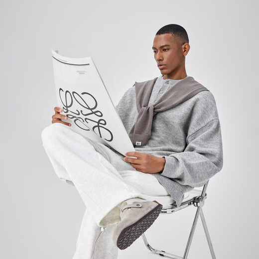 BODYDREAM Henry collar sweater men's winter machine washable sweater lazy neutral style sweater floral gray (one size larger) S 120Jin Jin is equal to within 0.5 kg