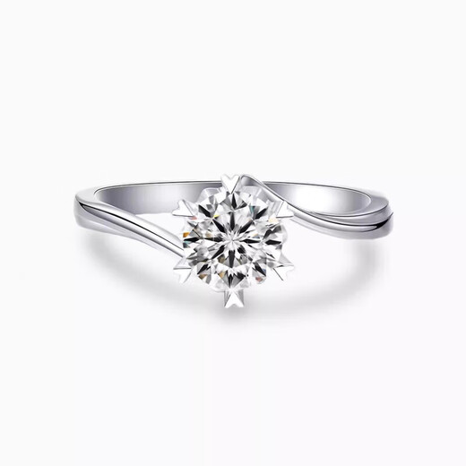 I Do Platinum PT950 Diamond Ring Snowflake Twist Arm 1 Carat Diamond Ring Wedding Ring Proposal Engagement Ring Gift for Girlfriend Snowflake Twist Arm-1 Carat Diamond Size 14