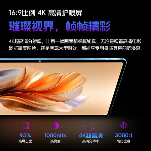 荣耀熊猫2025新款 平板电脑PadPro天玑9400旗舰处理器165Hz高刷4K超清屏可插卡5G+WIFI办公网课娱乐二合一 炫彩蓝 256G+原装键盘鼠标 16G运行【旗舰版】双卡5G全网通WiFi 12英