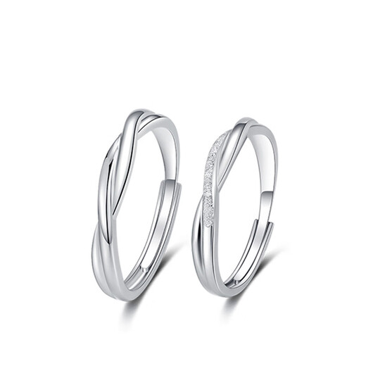 Chinese Jewelry SINO GEM Mobius Couple Ring Men's and Women's Silver Ring Ring Opening Adjustable Birthday Gift for Boyfriend and Girlfriend Mobius Couple Ring + Brand Gift Box