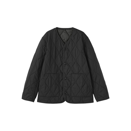 MUJI Men's Waterproof Quilted Jacket Men's Jacket Men's 25th Autumn and Winter New Cotton Clothes AD0XLA5A Black L (175/100A)