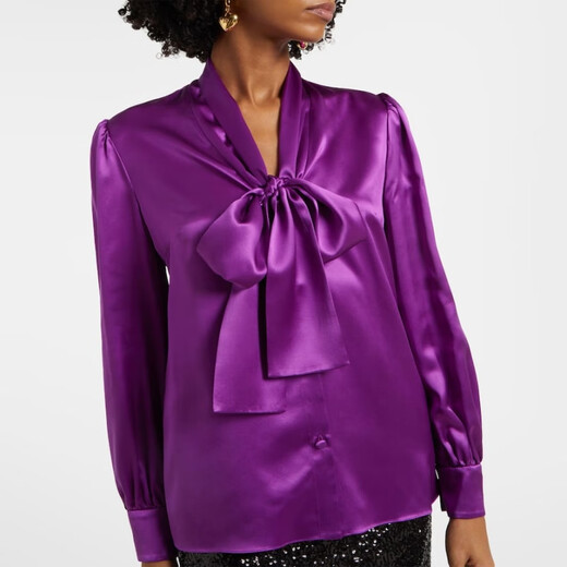 Dolce&Gabbana Women's Silk Shirt P01009535 Purple 3XS CN 145/76