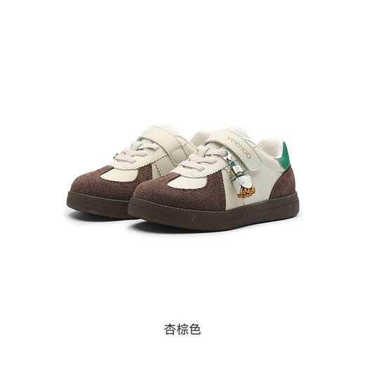 Ying's YEEHOO toddler stable shoes, children's casual shoes, moral training shoes, girls' autumn and winter shoes, boys' fashionable and versatile outdoor shoes, apricot brown 26, recommended foot length 15.5-16.0cm