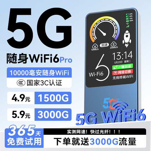 Jie Landon 5G Gigabit velocidad móvil wifi portátil 2025 nuevo modelo sin almacenamiento previo alta velocidad nueva actualización carga de flujo ilimitado enrutador de banda ancha inalámbrico portátil para automóvil genuino 10,000 mAh 5G Emperor Edition 72 core 3c certificación / universal a nivel nacional