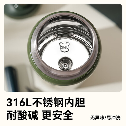 Cup Bear Children's Double Drinking Insulated Cup Primary School Student Direct Drinking Cup Sports Kettle Outdoor Portable Gift Large Capacity Water Cup Vibrant Double Drinking Sports Kettle - Star Camouflage 690ml