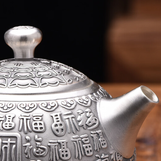Li Cuixing silver teapot 999 pure silver teapot and tea set Baifu 186.3g about 220ml (only 5 pieces left)