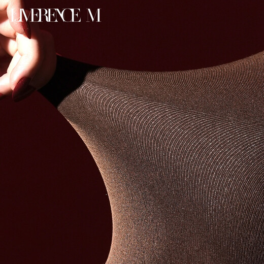 Lai Mi Runsi Hot Cocoa Autumn and Winter Warm Plush Thick Stockings High Waist One Line Crotch Pantyhose Mousse Gray 1 Pair L