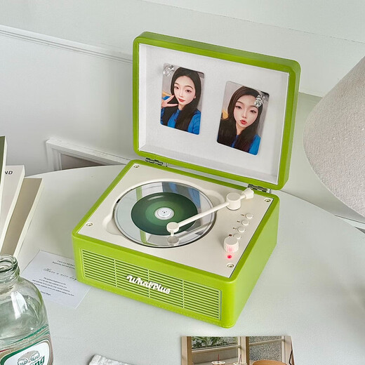 Ask Plus WHATPLUS C300 all-in-one CD player audiophile album player retro CD player record player shape Bluetooth speaker Bluetooth cd player birthday gift C300 avocado green 2nd generation + genuine CD