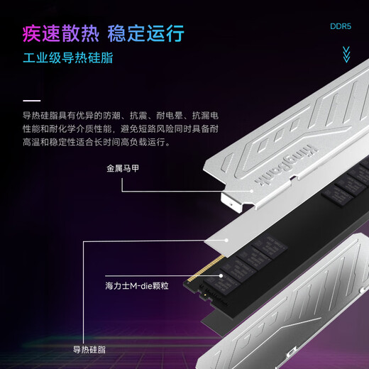 KINGBANK 64GB (32GBX2) set DDR5 6000 desktop memory Hynix M-die particles Yinjue C36 Deepseek hardware