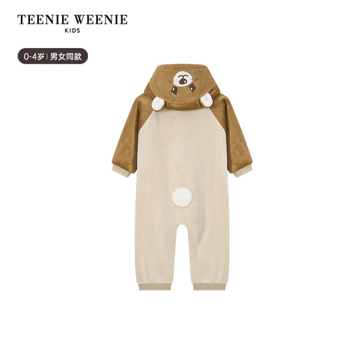 Teenie Weenie Kids Bear Children's Clothing 25th New Autumn and Winter Men's and Women's Baby Cartoon Zipper Jumpsuit Pink 80cm