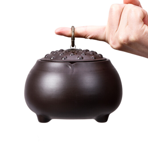 Yanyi Zisha Tea Can Medium Large Household Storage Moisture-Proof Sealed Tea Can Purple Clay Annual Liter Can Can Hold Approximately 150g of Tea
