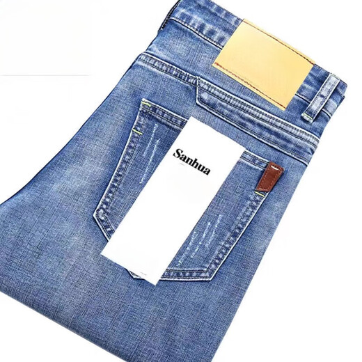 Lee Dprre Summer et automne Nouvel stretch jeans pour hommes Business Loose Loose Casual Large taille haute taille respirante Collège masculin cool 866 bleu (un morceau) 33 (tour de taille 2,6 pieds)