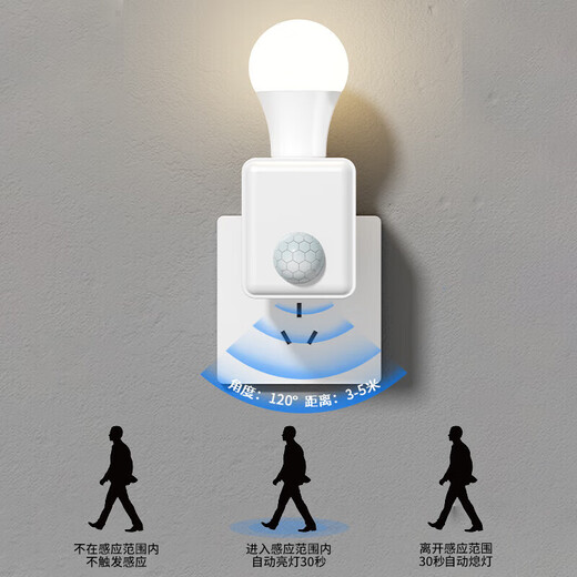 Gongtai Intelligent Human Body Sensor Socket Lamp Socket E27 Screw Corridor Sensor Energy-Saving Lamp Switch Lamp Holder GT-RT27-C60
