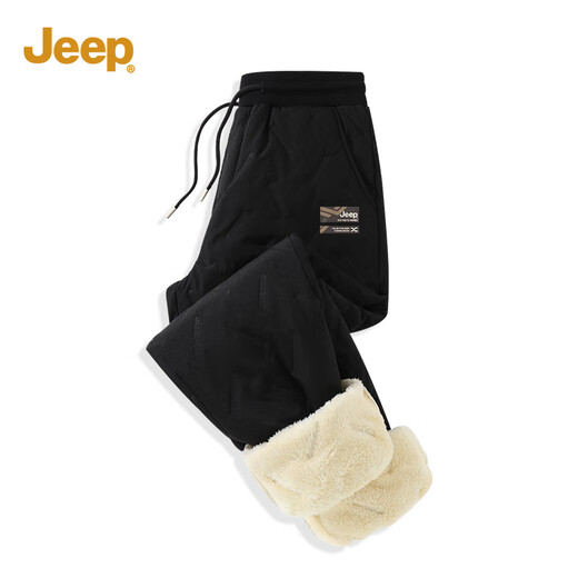 JEEP fleece casual pants for men in winter, three-proof, versatile, waterproof, thick pants, heat-proof, windproof and wear-resistant outdoor sports pants