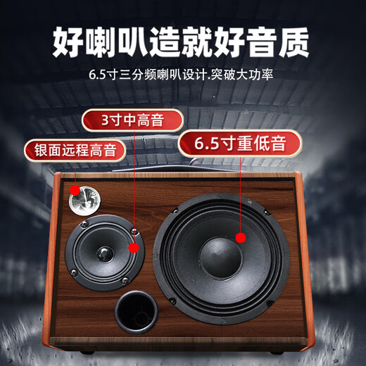 Saida guitar speaker Bluetooth musical instrument audio professional playing and singing outdoor Bluetooth portable street microphone karaoke performance live broadcast 6.5-inch wood color 55w power + 5400MA battery + professional microphone + audio stand