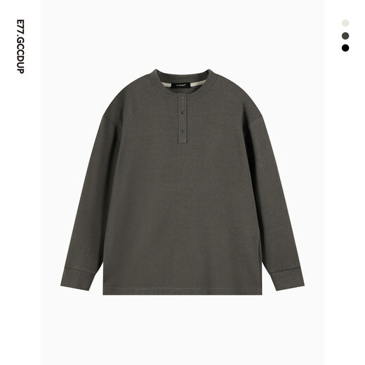 Boutique E77 lucky painted double-sided German velvet sheep wool blended Henry collar simple loose bottoming long sleeves light coffee light coffee M