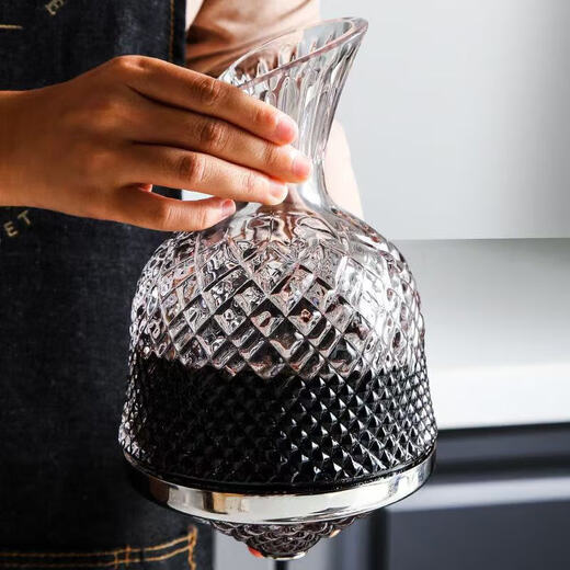 Red wine decanter crystal glass red wine cup high-end gyroscopic wine goblet wine set for home use gold decanter with base 1500ml