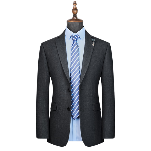 Suit suit men's business casual formal solid color suit groom wedding dress slim suit gray 56 (195)