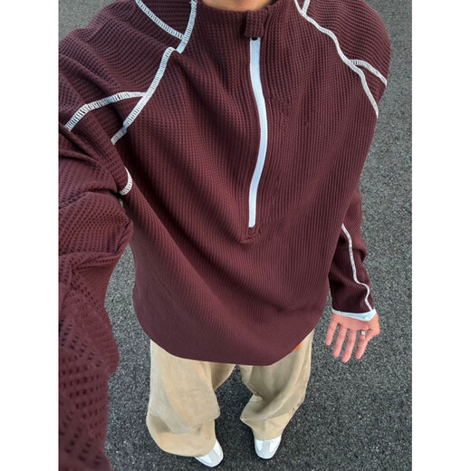 Lingbo (XUANSENTU) Hasselblad half-zip sweatshirt men's autumn design outdoor sports cycling clothing American P Purple Red Upgraded M