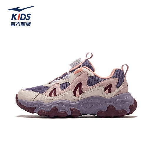 鸿星尔克（ERKE）童鞋男女童休闲鞋儿童中大童缓震保暖运动鞋神秘紫/雾粉/粉刷灰36