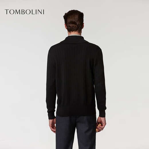 Tombolini wool cardigan black double-breasted knitted sweater jacket autumn new sweater black one size 48