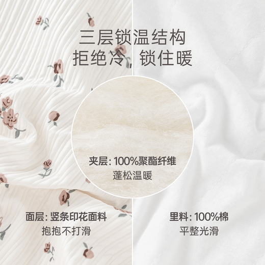 乖奇熊【女童甜美三件套】春秋女宝宝衣服裤子外出休闲套装婴幼夹棉外套 杏色白色咖色 110