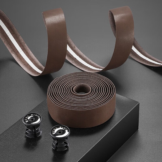 West Rider road handlebar with genuine leather cowhide retro strap bicycle handlebar wrap with curved handlebar anti-slip handlebar tape red