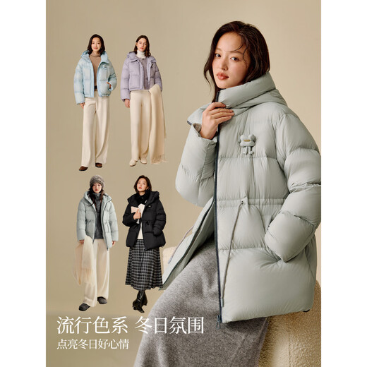 Yinman fast hot yarn gutless down jacket 2025 winter women's new three-dimensional fleece bag short warm jacket sea blue M