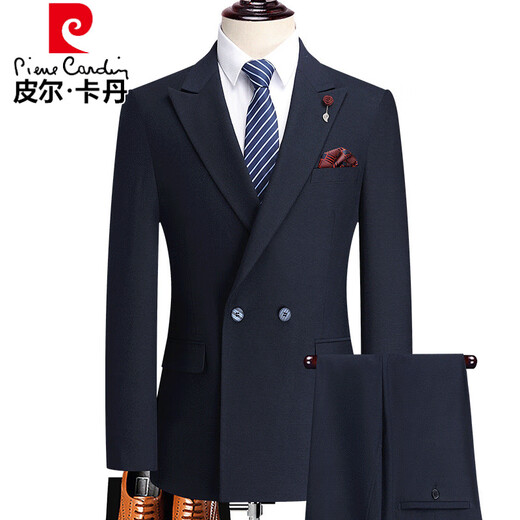 Pierre Cardin high-end men's wool suit suit 2025 autumn and winter new business casual party slim suit men's blue M 170