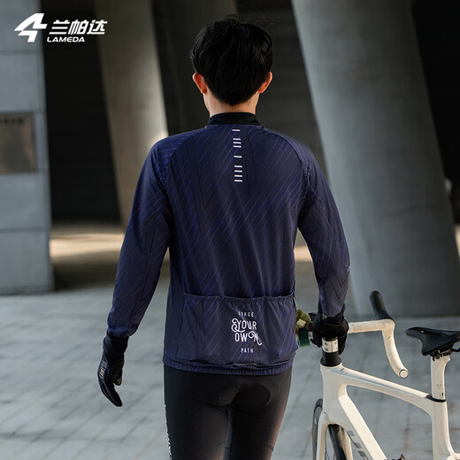 Lampada 5~10 Autumn and Winter Cycling Suit Men's Windproof Fleece Long Sleeve Cycling Suit Road Cycling Jacket Tsukino Charm-Windproof Fleece Jacket XL (70-80kg)