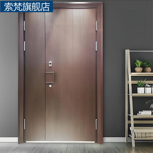 索梵轻奢别墅大门铸铝门对开门入户门农村自建房防盗子母双开四开定制 锌合金 定制