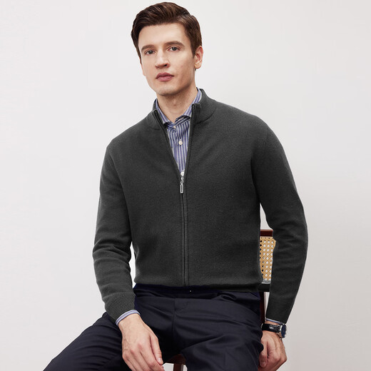 Shanshan machine washable heavyweight 530G 100% pure wool sweater, warm and non-pilling, open knitted sweater jacket for men