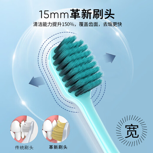 5 wide-head bright white toothbrushes from Pang Dong Lai, the same style, super soft bristles, anti-gum bleeding, family size for adults, men and women