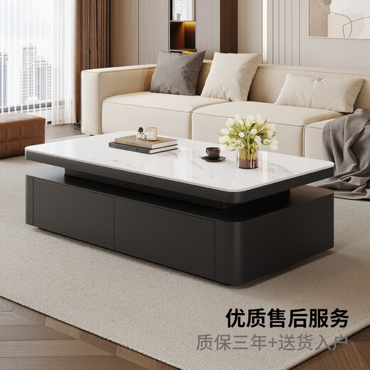 Home coffee table living room home 2025 new high-end size apartment light luxury modern coffee table rectangular slate coffee table table slate snow mountain white coffee table 130*70*45cm