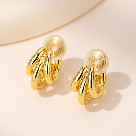 Qlady gold multi-layer earrings for women light luxury niche high-end silver needle earrings for women 2025 new light luxury earrings earrings