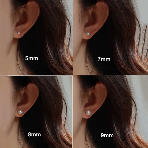5A grade natural freshwater real pearl earrings for women S999 sterling silver steamed bun flat round 2025 new ear piercing earrings white + 999 pure silver 9mm one pair one pair