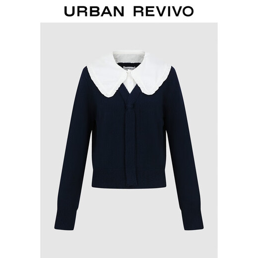 UR HOT 2025 Autumn New Women's College Style Contrast Color Splicing Collar Sweater UYL950236